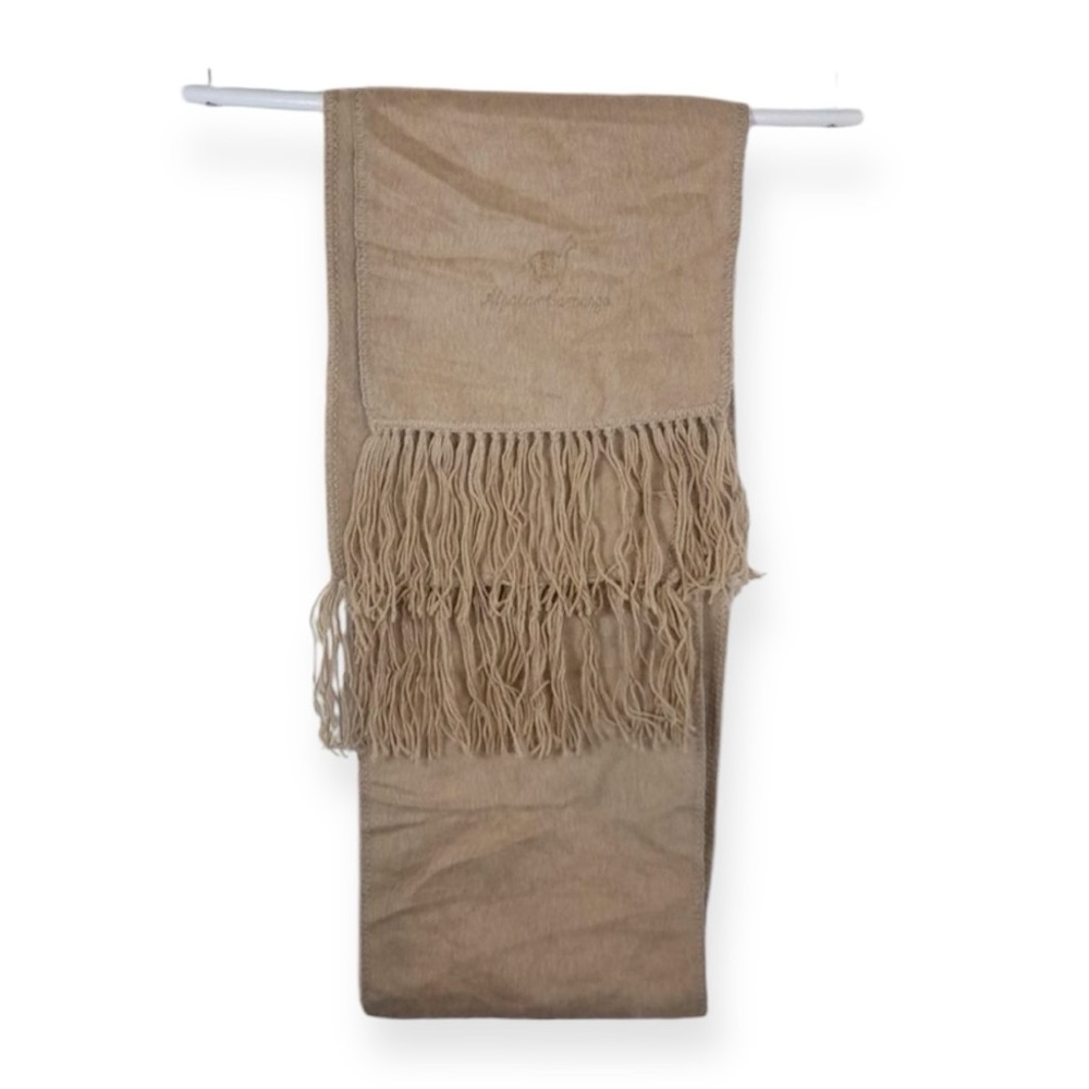 Alpaca Wool Blend Scarf – Soft Luxe Casual Neutral Tan Winter Wrap